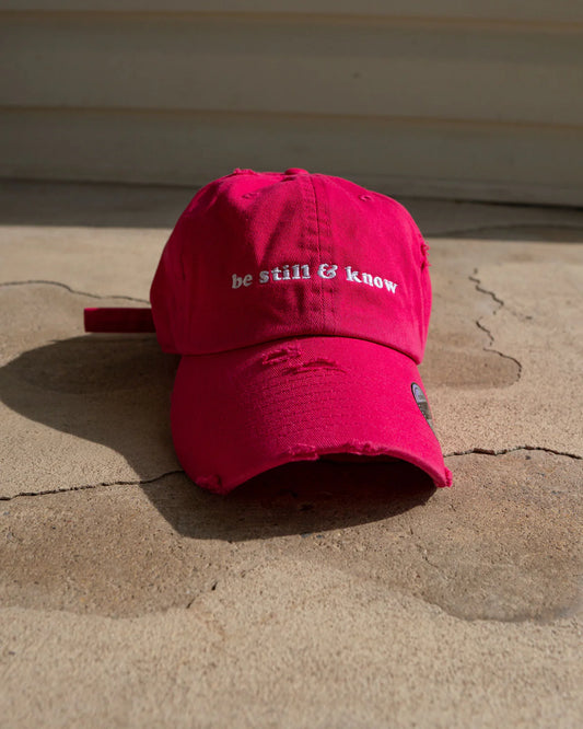 Be Still + Know Distressed Hat