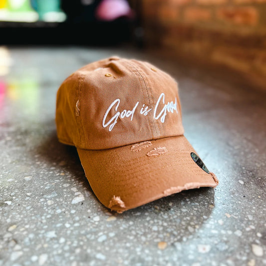 God Is Good Distressed Hat