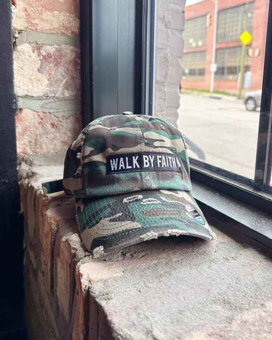 Walk By Faith Distressed Hat