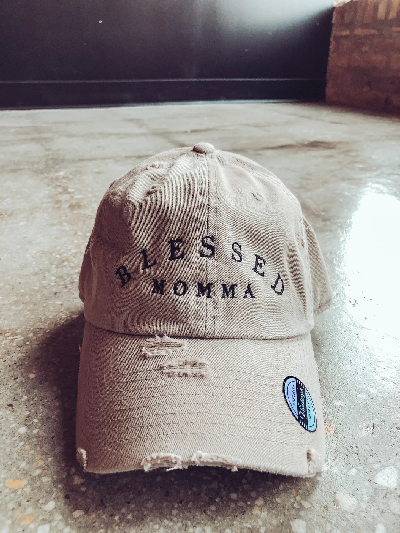 Blessed Momma Distressed Hat