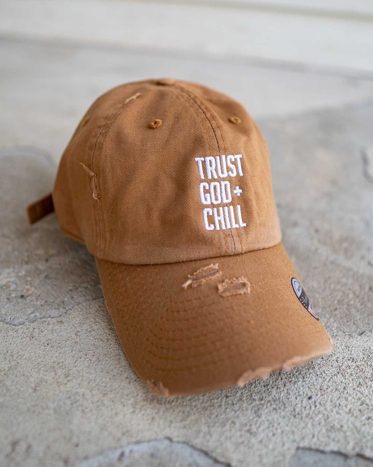 Trust God + Chill Distressed Hat